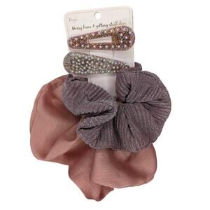 Berry Good Hair Scrunchies and Barrettes Shimmer Pink Purple